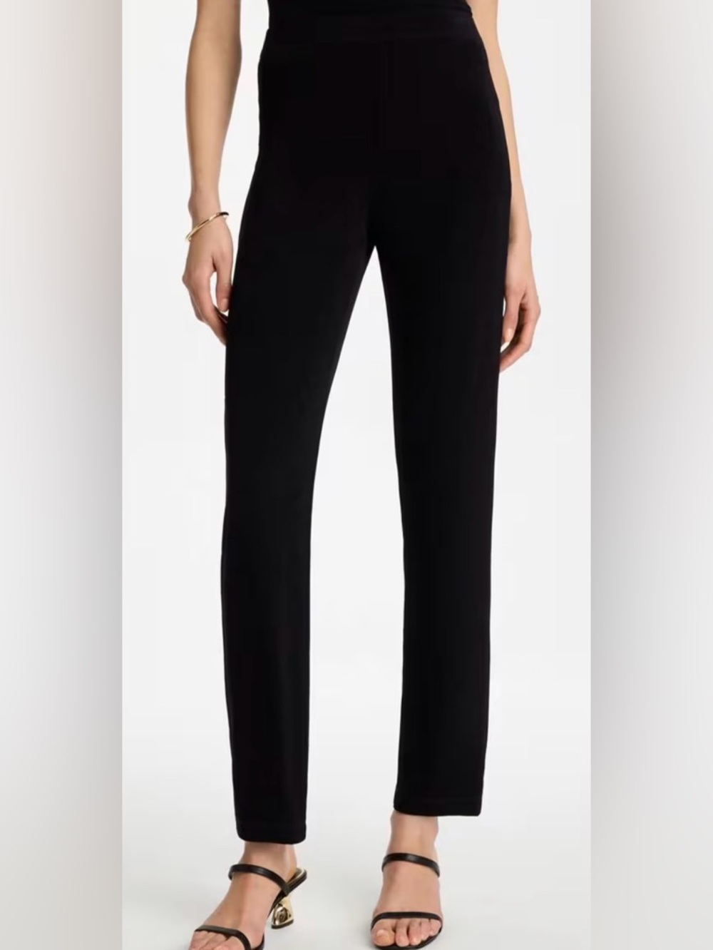 Chico’s Travelers Essential Slim Pants Slinky Knit Women L Tall Black - Picture 2 of 10